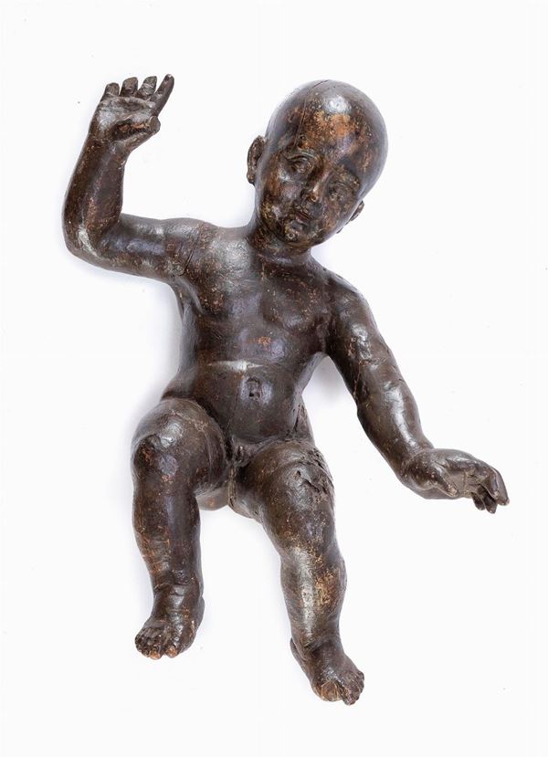 SCULTURA DI GES&#217; BAMBINO DEL SEICENTO
