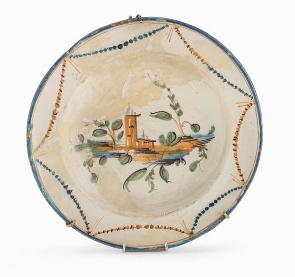 PIATTO IN MAIOLICA, SPAGNA FINE XVIII SECOLO