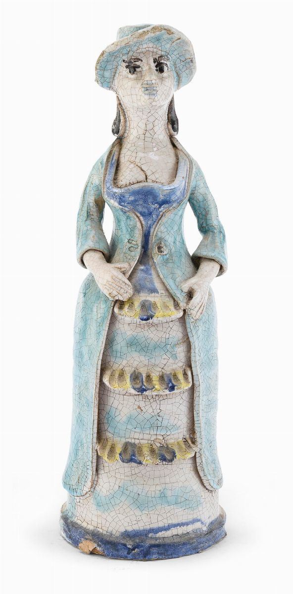 BOTTIGLIA IN MAIOLICA, SICILIA
