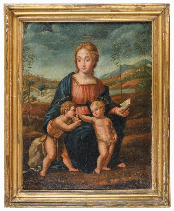 DIPINTO DA RAFFAELLO LA MADONNA DEL CARDELLINO