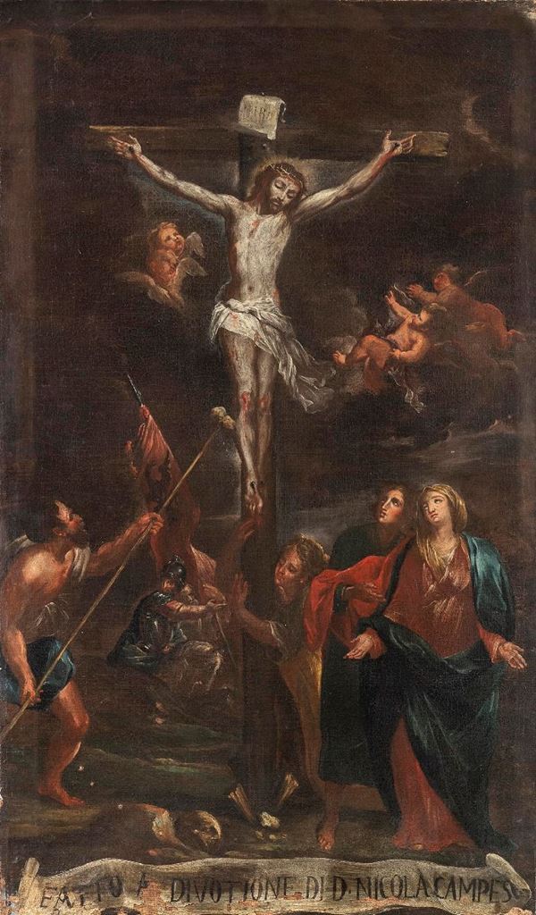 DIPINTO CROCIFISIONE AMBITO DI GIOVANNI SAGRESTANI