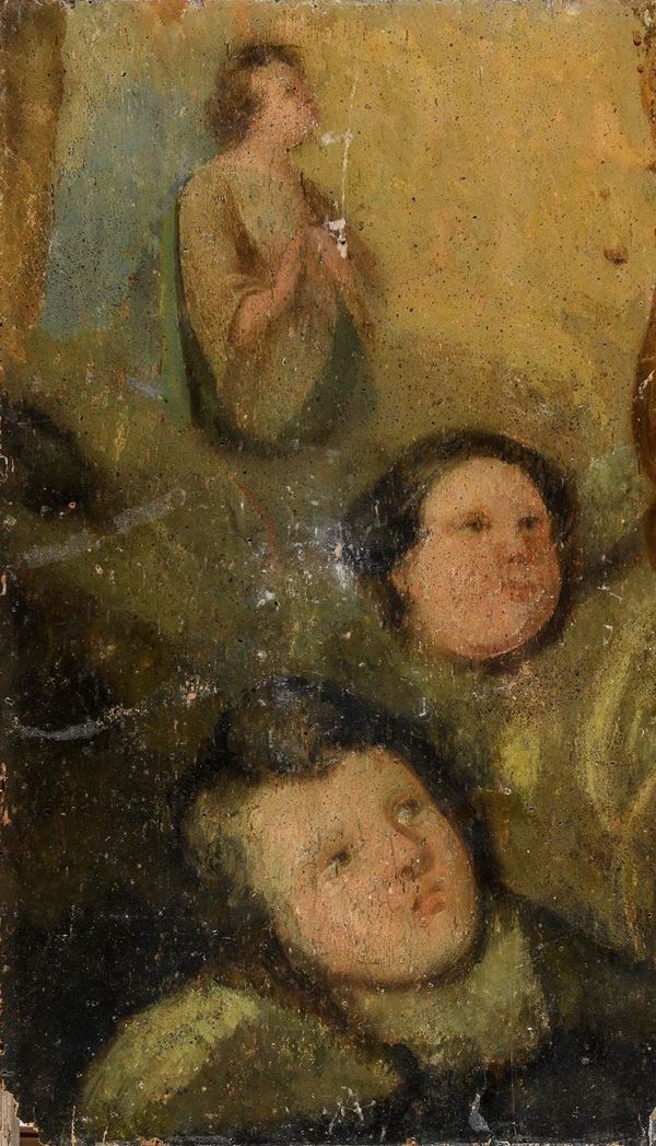 COPPIA DIPINTI CHERUBINI