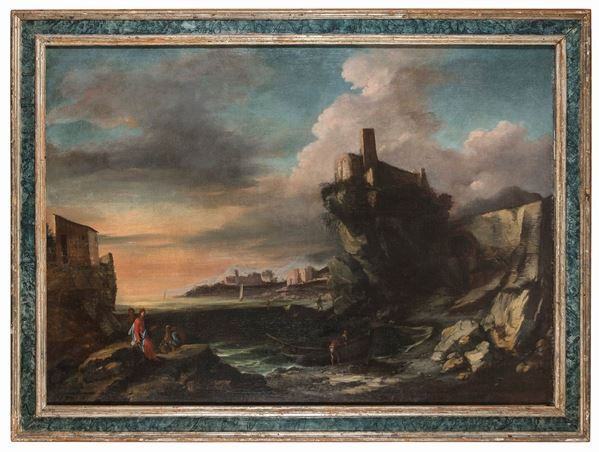 GRANDE PAESAGGIO DI PITTORE OLANDESE ATTIVO IN ITALIA
