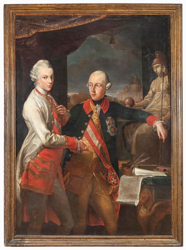 BOTTEGA DI POMPEO BATONI GIUSEPPE II D&#39;ASBURGO E LEOPOLDO