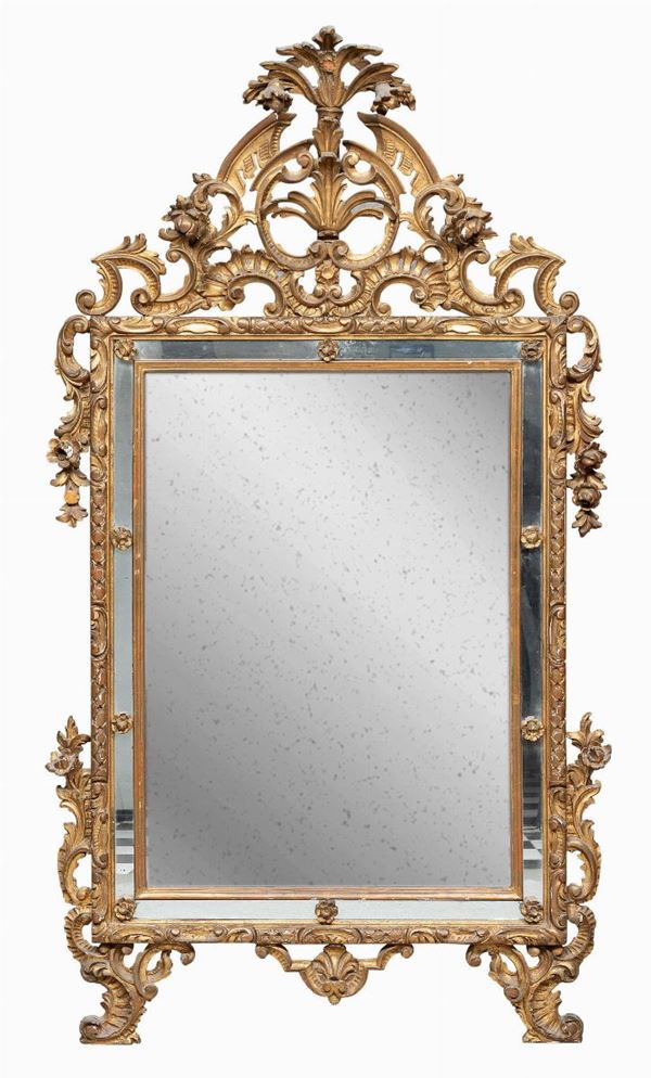 SPECCHIERA IN LEGNO DORATO, STILE GENOVESE