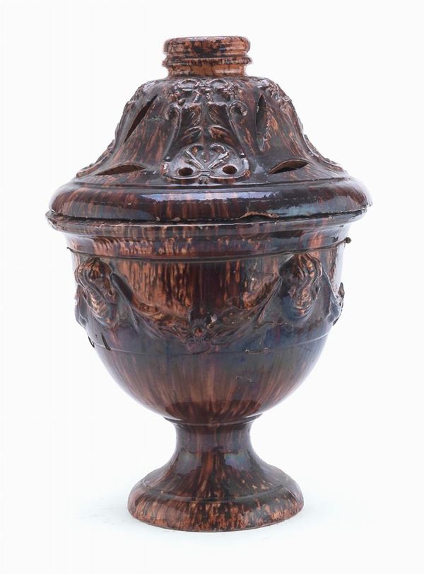 GRANDE POTICHE IN TERRACOTTA, ITALIA MERIDIONALE