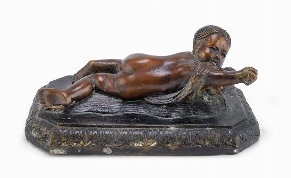 BRONZO PUTTO DISTESO