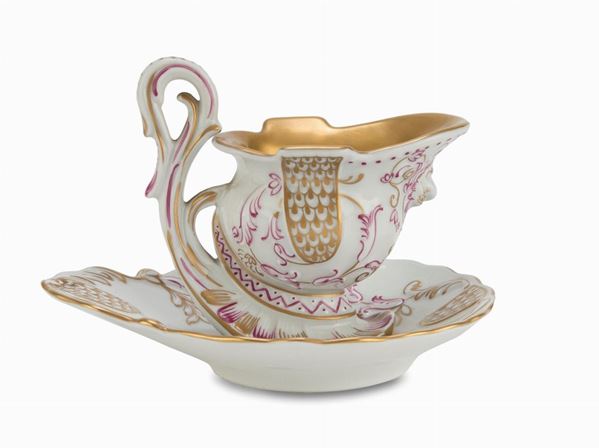 TAZZA E PIATTINO IN PORCELLANA, DRESDA