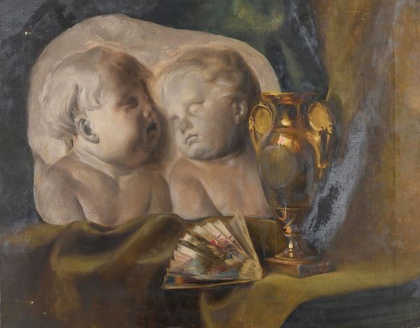 DIPINTO ALTORILIEVO CON PUTTI