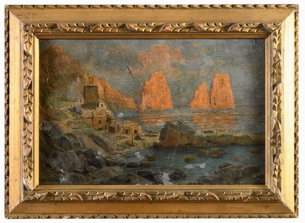 RIPRODUZIONE DI DIPINTO I FARAGLIONI A CAPRI