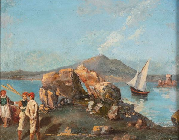 DIPINTO PESCATORI A CASTELLAMARE