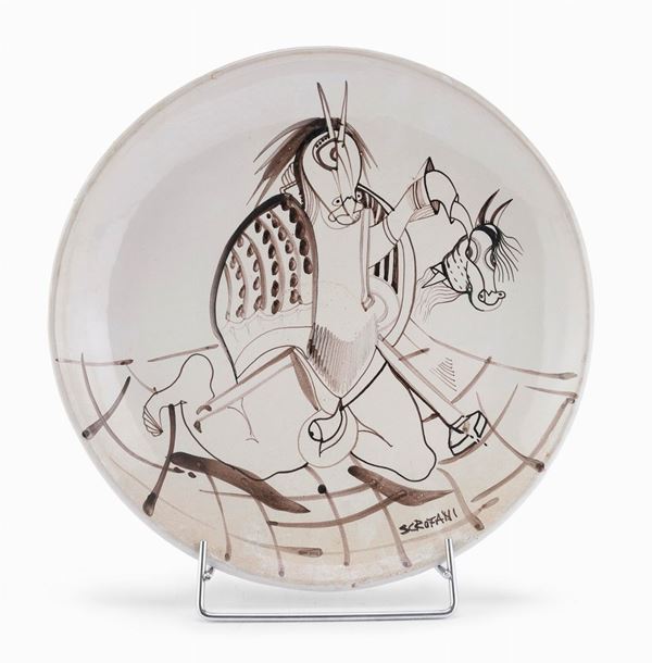 PIATTO IN CERAMICA, FIRMATO SCROFANI