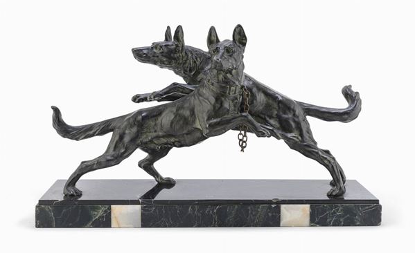 BRONZO CANI DEL PERIODO DECÒ