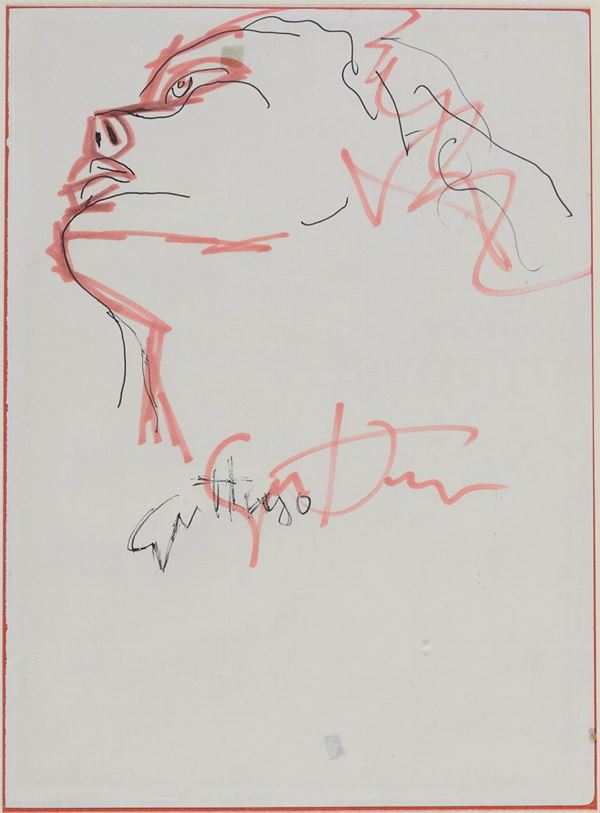 DISEGNO VOLTO DI RENATO GUTTUSO