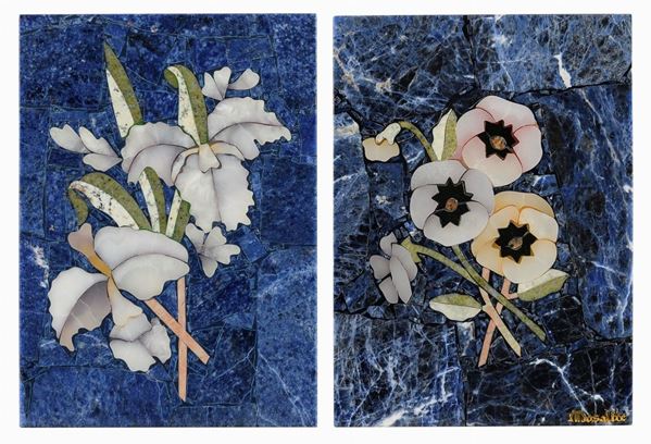 COPPIA DI INTARSI IN PIETRE DURE, BRASILE