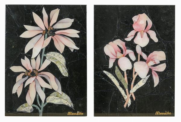 COPPIA DI INTARSI IN PIETRE DURE, BRASILE