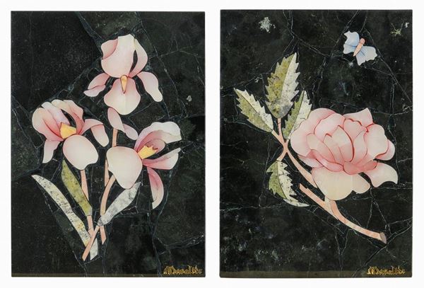 COPPIA DI INTARSI IN PIETRE DURE, BRASILE