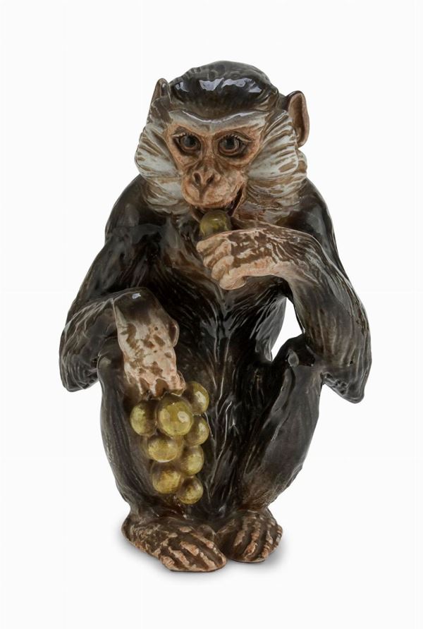 SCULTURA DI SCIMMIA IN CERAMICA