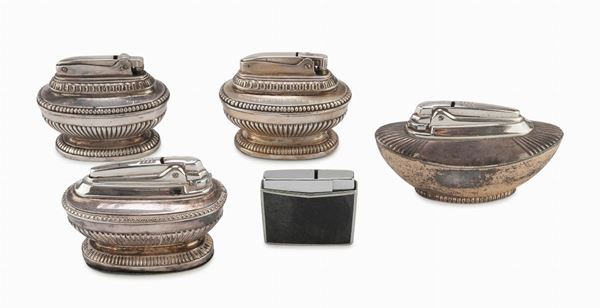 CINQUE ACCENDINI IN SILVERPLATED, RONSON REGNO UNITO