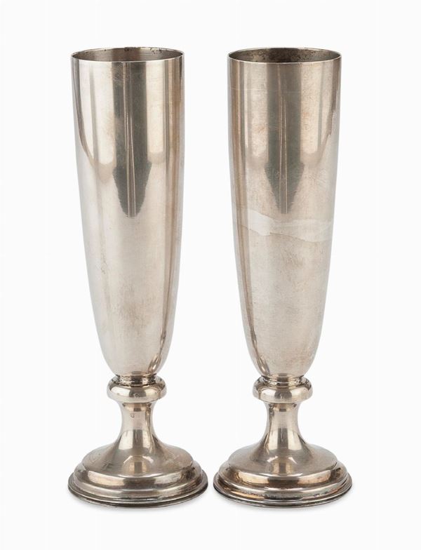COPPIA DI FLUTES IN ARGENTO, BRANDIMARTE FIRENZE