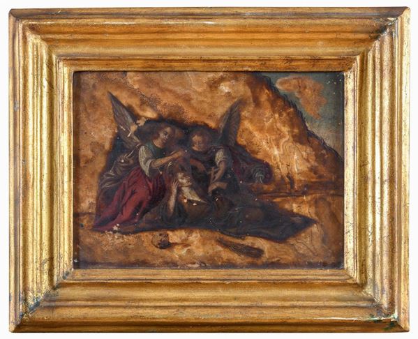 DIPINTO MARIA MADDALENA SU ALABASTRO