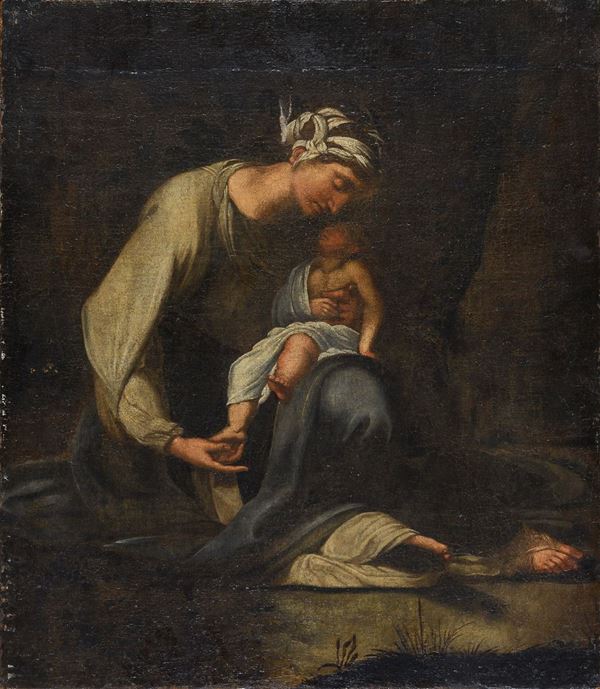 DIPINTO VERGINE COL BAMBINO DEL SEICENTO DA CORREGGIO