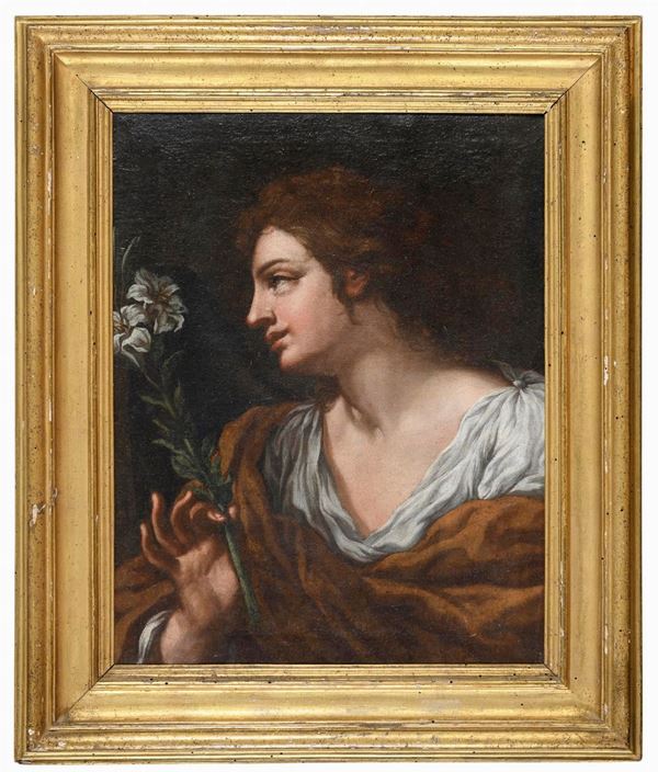 DIPINTO ANGELO ANNUNCIANTE DI PITTORE CORTONESCO