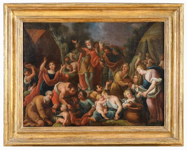 COPPIA DI EPISODI BIBLICI, ITALIA CENTRALE FINE XVII SECOLO
