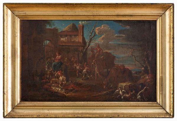 DIPINTO BIVACCO DELLA BOTTEGA DI PAOLO MONALDI