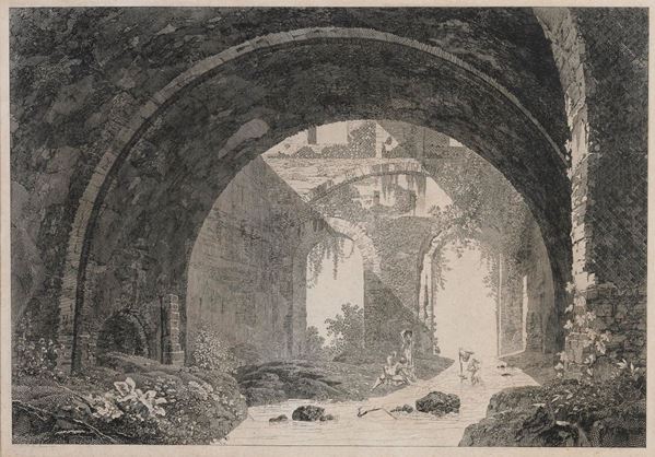 INCISIONE ROVINE DATATA ROMA 1795