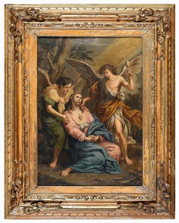DIPINTO CRISTO E ANGELI, DA GAETANO GANDOLFI