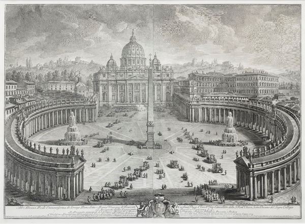 INCISIONE BASILICA VATICANA DI GIUSEPPE VASI