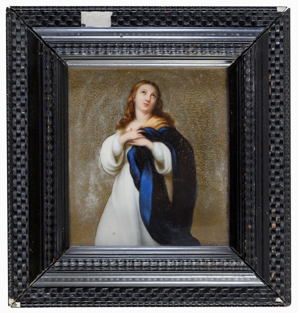 DIPINTO IMMACOLATA SU PORCELLANA