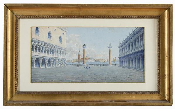 ACQUERELLO PIAZZA SAN MARCO DI NATALE GAVAGNIN