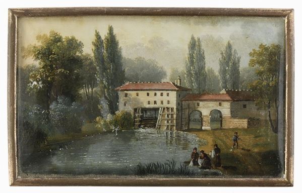 MINIATURA INGLESE VILLAGGIO CON LAVANDAIE
