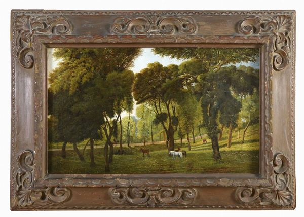 DIPINTO CAVALLI A VILLA GLORI DI EDOARDO GIOJA