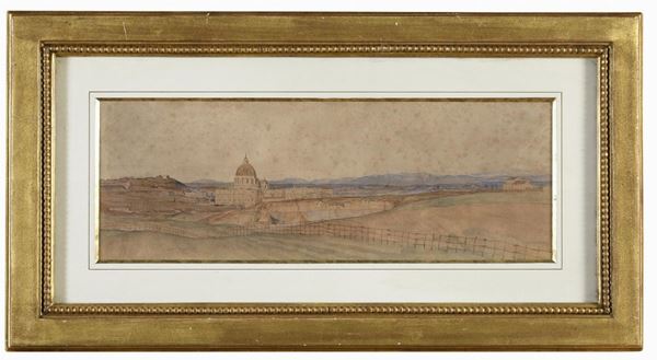 ACQUERELLO SAN PIETRO DALLA VIA TRIONFALE