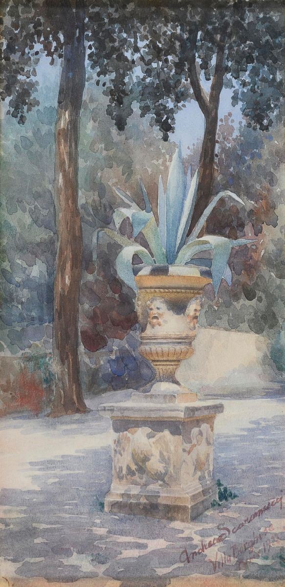 ACQUERELLO VILLA BORGHESE F.TO ANDREA SCARAMUCCI