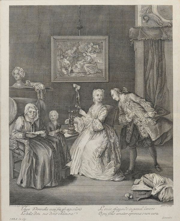 COPPIA DI INCISIONI DI JOHANN BALTHASAR GUTWEIN
