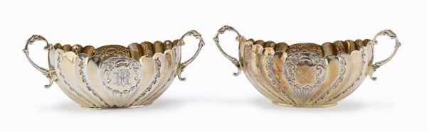 COPPIA DI SALIERE IN ARGENTO, SHEFFIELD 1892
