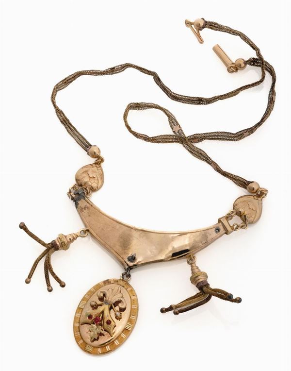 COLLANA BORBONICA CON PERLINE E PIETRE DURE