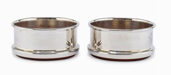 COPPIA DI SOTTO BOTTIGLIE IN SILVERPLATED
