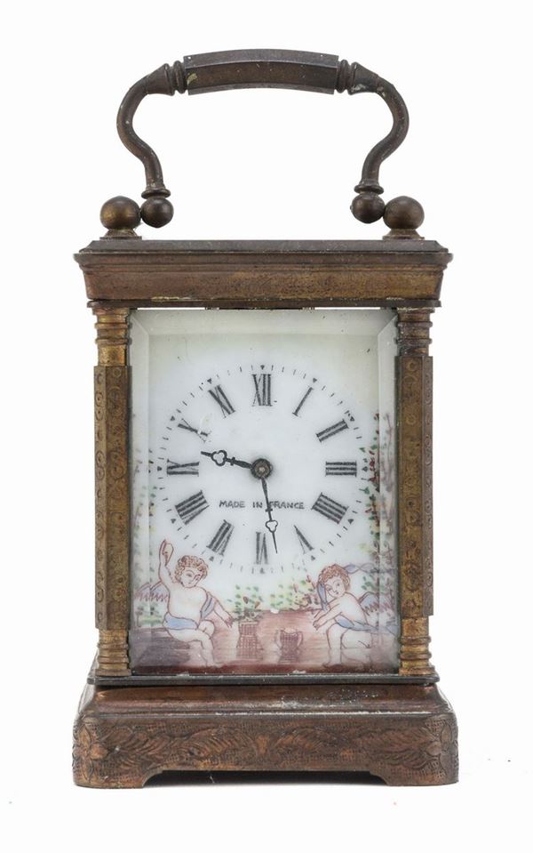 OROLOGIO CAPPUCCINA CON PORCELLANA, FRANCIA XIX SECOLO