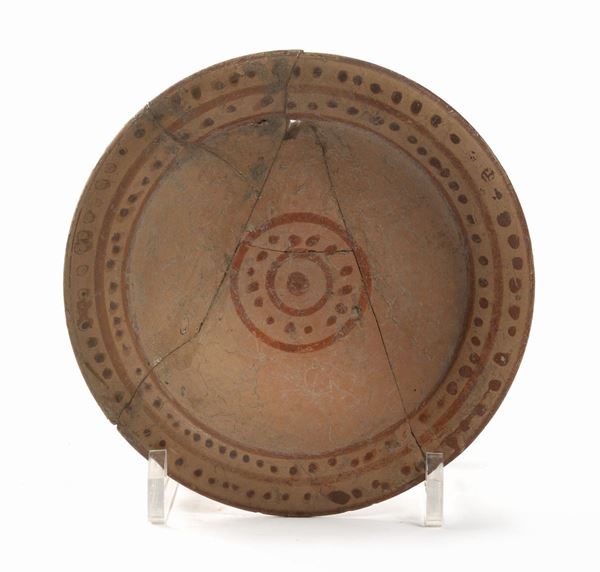 PIATTELLO ETRUSCO IN TERRACOTTA, VI SECOLO A.C.