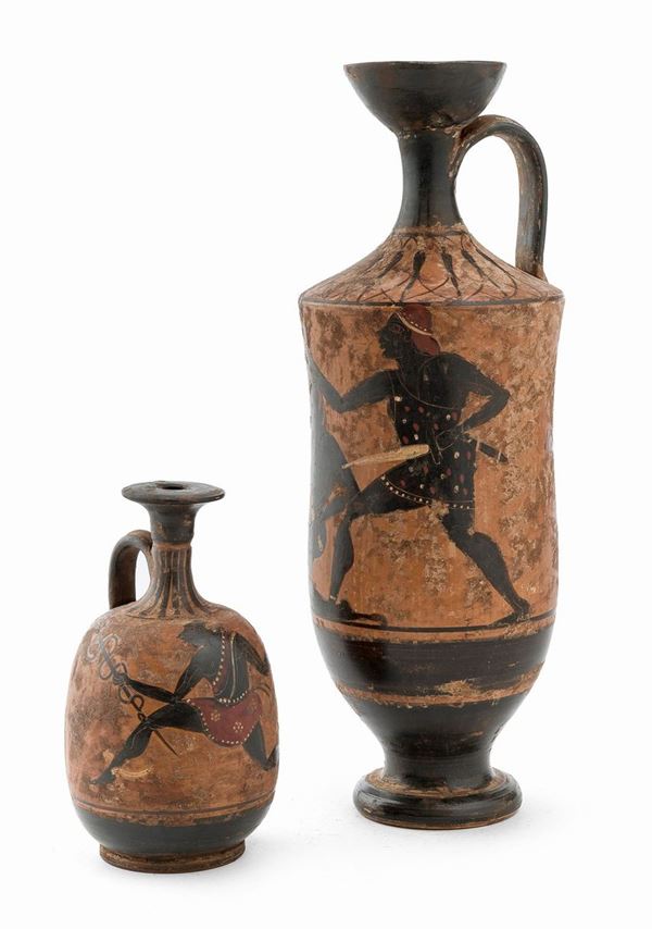 UN ANFORA ED UN LEKYTHOS, XIX SECOLO