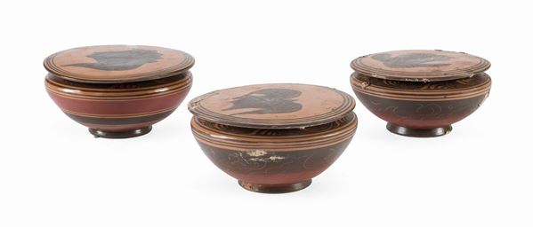 TRE PISSIDI IN TERRACOTTA, XX SECOLO