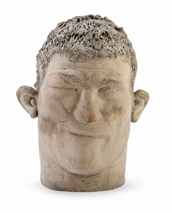 TERRACOTTA TESTA DI BOXEUR DI ROMEO GREGORI