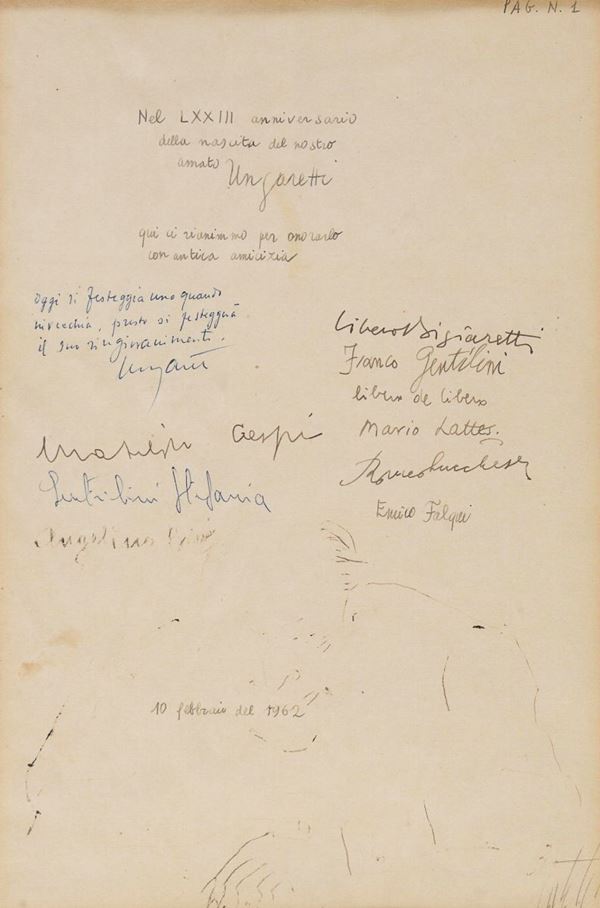 FOGLIO DI ARTISTI DEL NOVECENTO, ROMA 1962