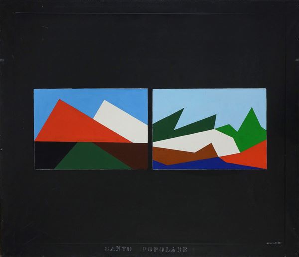 DIPINTO CANTO POPOLARE DI FRANCO ANGELI, 1973