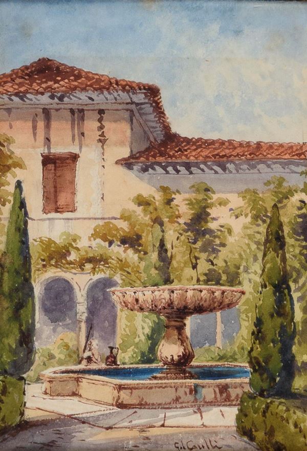 ACQUERELLO FONTANA DI GABRIELE CARELLI